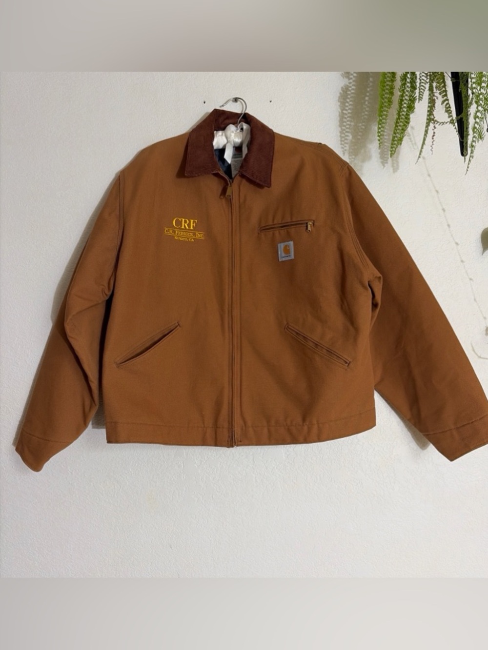 NWOT VTG CARHARTT J01 Detroit Jacket 48 Tall USA Union USA Blanket Lined Brown
